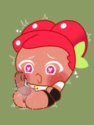 <3 1boy 1girls anus ass big_penis blush bodily_fluids censored cherry_ball_cookie cookie_run cookie_run_ovenbreak disembodied_penis duo female female_focus green_background heart heart-shaped_pupils legs_held_open legs_up looking_pleasured lorennsfw lying lying_on_back male mosaic_censoring on_back open_mouth penis pussy pussy_juice red_eyes red_hair simple_background sweat tan_body tan_skin thick_thighs trembling vaginal vaginal_penetration vaginal_sex young rating:Explicit score:15 user:min72838