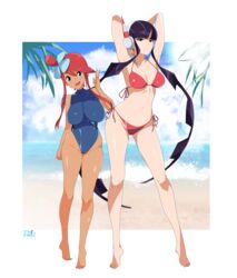 2girls bikini chocolate_and_vanilla elesa_(pokemon) elesa_(pokemon_bw2) female_only gym_leader no_sex pokemon r3dfive skyla_(pokemon) swimsuit tagme rating:Explicit score:104 user:BlueHippo