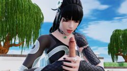 charlotte_(fortnite) dick fortnite hair holding outside slayer_charlotte_(fortnite) tongue_out rating:Explicit score:23 user:deleted9821