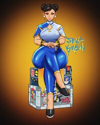 1girls big_thighs bracelets breasts capcom chinese chinese_clothes chinese_dress chun-li earrings female female_only fully_clothed hair_bun hair_buns hands large_breasts large_thighs legs looking_at_viewer martial_arts_uniform metroid_(creature) nail_polish nipples_visible_through_clothing rooroorogers shoes sitting smile solo sticker street_fighter street_fighter_6 thick thick_legs thick_thighs thighs thighs_bigger_than_head tights triforce rating:Safe score:70 user:Fumeknight1