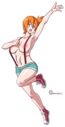 armpits asymmetrical_hair blush breasts clothing denim denim_shorts female female female_only footwear gen_1_pokemon green_eyes high_resolution huge_breasts kasumi_(pokemon) kasumi_(pokemon) large_breasts lips midriff navel nintendo no_bra onomeshin onomesin orange_hair pokemon pokemon_(anime) pokemon_(classic_anime) pokemon_rgby ponytail pose shoes short_hair short_shorts shorts side_ponytail smile solo suspender_shorts suspenders tank_top thighs tied_hair underboob rating:Questionable score:23 user:Misty_lover