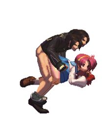 1boy 1girls anal anal_sex athena_asamiya big_ass big_butt black_jacket brown_hair doggy_style doggy_style_position idol king_of_fighters king_of_fighters_xiii kyo_kusanagi m.u.g.e.n mugenspriteslover pants_down pants_pulled_down pink_hair psycho_soldier purple_hair school_uniform schoolgirl skirt_lift skirt_up snk sprite star_hair_ornament sun rating:Explicit score:8 user:AkiraOtoishi