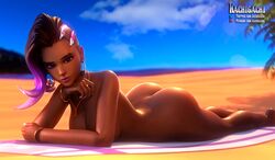 1girls 3d ass beach big_ass big_breasts blizzard_entertainment breasts dark-skinned_female dark_skin female female_only kachigachi latina laying laying_down laying_on_stomach lying lying_down lying_on_stomach nude nude_female outdoors outside overwatch patreon_username solo sombra thick_thighs twitter_username rating:Explicit score:96 user:Crcole331