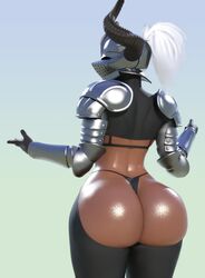 1girls absurd_res armor ass bent_over big_ass dark-skinned_female dark_skin dat_ass female female_knight female_only helmet hi_res knight minotaur_knight_(popogori) original popogori shiny_ass solo rating:Explicit score:230 user:WatchTheLanguage