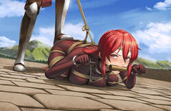 1girls armor bit_gag bondage breasts captured dogeza drooling female female_focus femsub fire_emblem fire_emblem:_mystery_of_the_emblem fire_emblem:_shadow_dragon_and_the_blade_of_light forced gag gagged grazelz kneeling leash medium_breasts medium_hair minerva_(fire_emblem) nintendo outdoors red_hair rope rope_bondage saliva saliva_trail solo_focus source_larger stepped_on rating:Questionable score:154 user:Tiques