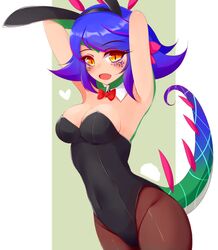 ayatori big_breasts black_legwear bunny_ears bunnysuit league_of_legends legwear neeko pantyhose tail tights yellow_eyes rating:Explicit score:47 user:MoeMoeMoe