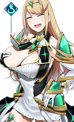 1girls bakkanki big_breasts blonde_hair blush breast_grab breasts closed_eyes clothed clothing covering_breasts covering_nipples embarrassed eyes_closed female female_focus female_only fully_clothed gloves happy huge_breasts mythra satoriwappa solo solo_female standing sweat touching_breast white_background xenoblade_(series) xenoblade_chronicles_2 rating:Questionable score:129 user:Thebuki