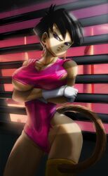 1girls arms_crossed arms_crossed_under_breasts big_breasts black_hair breasts busty cameltoe clothing dragon_ball dragon_ball_z ear_piercing earrings elitenappa female female_only female_saiyan indoors large_breasts leotard looking_at_viewer piercing purple_eyes saiyan seripa solo tail thick_thighs torn_clothes wide_hips window rating:Explicit score:224 user:Rex_Hollins