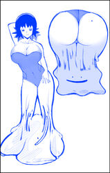 armpits ass big_ass breasts ditto ditto_(pokémon) ditto_copied_person gender_transformation monochrome partial_transformation philena_ivy pokemon shape_shifter shapeshifter shapeshifting shiftingfun slime slime_transformation transformation transformed transformed_ditto rating:Explicit score:81 user:shifterlover