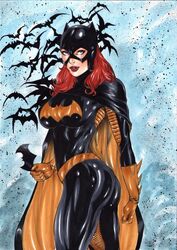 1girls abstract_background ass barbara_gordon bat batgirl batman_(series) bats big_ass big_breasts black_belt black_bodysuit black_sleeves blue_eyes bodysuit breasts busty cape clenched_fist cowl cum cum_on_clothes curvaceous curvy dat_ass dc dc_comics deviantart ed_benes_studio erect_nipples female female_only gloves human lanio_sena large_breasts leaning_against_wall long_hair nipple_bulge nipples pillar pinup red_hair red_lips red_lipstick signature skintight skintight_bodysuit sleeves solo superheroine thick_ass thick_thighs thighs tight_clothes tight_clothing utility_belt voluptuous watermark yellow_cape yellow_gloves rating:Questionable score:57 user:pato0402