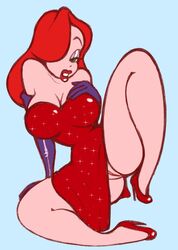 1girls big_breasts bimbo chipposter high_heels jessica_rabbit lipstick mostly_clothed no_panties pussy red_dress red_hair sitting solo solo_female who_framed_roger_rabbit rating:Explicit score:63 user:R00DUDE