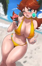 1girls 2022 absurd_res background_character bikini bimbo blue_eyes breasts echosaber female female_only food hips holding_object huge_breasts ice_cream long_hair luigi mario_(series) nintendo orange_hair outdoors princess_daisy slim_waist thick_lips thick_thighs thighs wide_hips rating:Questionable score:563 user:ZetaReborn