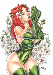 1girls 2019 batman_(series) big_breasts breasts busty cleavage dc dc_comics ed_benes_studio eyeshadow female female_only fred_benes green_eyes green_leotard green_lips green_lipstick large_breasts leotard lipstick long_hair looking_to_the_side makeup mascara pamela_isley pinup plant poison_ivy red_hair signature solo thighs traditional_media rating:Questionable score:42 user:pato0402