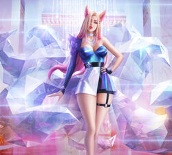 9_tails ahri alternate_costume alternate_hair_color alternate_hairstyle animal_ear_fluff animal_ears animal_girl big_breasts blonde_female blonde_hair breasts busty child_bearing_hips cleavage clothing crystal_tail curvaceous curves curvy curvy_body curvy_female curvy_figure curvy_hips eyelashes eyeliner eyeshadow facial_markings female fluffy fluffy_ears fox fox_ears fox_girl fox_tail hips hourglass_figure humanoid inner_ear_fluff k/da_ahri k/da_series kemonomimi kitsune large_breasts league_of_legends light-skinned_female light_skin lips lipstick long_hair multiple_tails nine_tailed_fox pale-skinned_female pale_skin pose posing riot_games tail thighs vastaya video_games wickellia yellow_eyes rating:Explicit score:91 user:LewdVesani