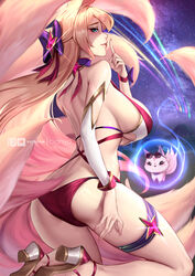 9_tails ahri alternate_costume alternate_hair_color alternate_hairstyle animal_ear_fluff animal_ears animal_girl ass ass_cleavage big_ass big_breasts blonde_hair breasts busty butt_crack cianyo cleavage clothing curvaceous curves curvy curvy_body curvy_female curvy_figure curvy_hips dat_ass eyelashes eyeliner eyeshadow facial_markings female fluffy fluffy_ears fluffy_tail fluffy_tails fox fox_ears fox_girl fox_tail glistening glistening_body glistening_breasts glistening_hair glistening_skin hourglass_figure humanoid inner_ear_fluff kemonomimi kitsune league_of_legends light-skinned_female light_skin lips lipstick long_hair multiple_tails nine_tailed_fox pale-skinned_female pale_skin riot_games star_guardian_ahri star_guardian_series tail thick_thighs thighs vastaya video_games yellow_eyes rating:Explicit score:100 user:LewdVesani