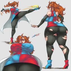 1girls android_21 android_21_(human) ass big_ass big_breasts big_butt breasts brown_hair dragon_ball dragon_ball_fighterz female female_focus female_only huge_ass huge_butt lapotato8 pantyhose ripped_clothing ripped_pantyhose thick_thighs rating:Questionable score:165 user:Thebuki