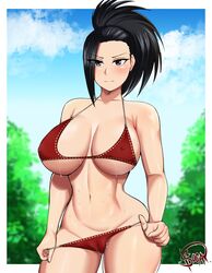 1girls 2022 bikini black_eyes black_hair breasts female female_only hips huge_breasts lord_socar medium_hair momo_yaoyorozu my_hero_academia red_bikini slim_waist swimsuit thick_thighs thighs wide_hips rating:Questionable score:187 user:ZetaReborn