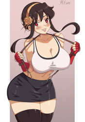 1girls big_breasts black_hair breasts eye_contact female female_focus female_only fully_clothed hairband huge_breasts legwear long_hair looking_at_viewer mituee red_eyes shorts solo_female spy_x_family thick_thighs thighhighs thighs tifa_lockhart_(cosplay) yor_briar yor_forger rating:Questionable score:56 user:Thebuki