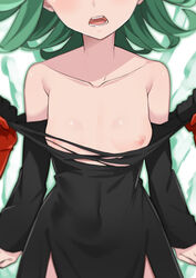 1boy 1girls green_hair morisobo nipples one-punch_man open_mouth saitama tagme tatsumaki torn_clothes rating:Explicit score:625 user:mugetsur34