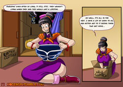 1girls chichi chichi's_armor comic dialogue dragon_ball dragon_ball_z female kogeikun milf son_goku speech_bubble text tori-bot rating:Explicit score:30 user:meucu2