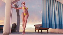 1girls 3d athletic_female barefoot bikini braided_hair female_only fleuire3d fortnite highres looking_at_viewer makeup nipple_bulge pink_hair sabina_(fortnite) smile solo twintails underboob wallpaper rating:Questionable score:29 user:fuzneck