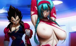 1girls aged_up arms_up big_breasts black_hair blue_eyes blue_hair bra_(dragon_ball) bra_briefs braid breasts dragon_ball dragon_ball_gt elitenappa father_and_daughter female female_saiyan huge_breasts large_breasts male male_saiyan nipples novasayajingoku red_headwear ripped_clothing saiyan shounen_jump super_saiyan_4 sweat vegeta rating:Explicit score:161 user:moistlover