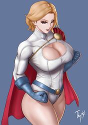 1girls a.r._the_7th big_breasts blonde_female blonde_hair blue_eyes breasts cleavage cleavage_cutout dc dc_comics female female_only karen_starr kryptonian power_girl superman_(series) thick_thighs wide_hips rating:Questionable score:56 user:Tronitrus