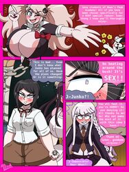 breasts comic danganronpa danganronpa:_trigger_happy_havoc danganronpa_1 danganronpa_2:_goodbye_despair dialogue female_only junko_enoshima kirigiri_kyouko large_breasts monokuma mr.lewd mukuro_ikusaba nidai_nekomaru nipple_bulge nipple_slip skimpy_clothes speech_bubble straight_hair super_danganronpa_2 text thick_thighs thighs tsumiki_mikan rating:Explicit score:73 user:Danganronpa2