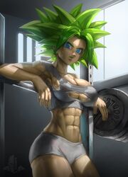 1girls abs barbell big_breasts blue_eyes breasts busty dragon_ball dragon_ball_super ear_piercing earrings elitenappa female female_only female_saiyan fusion green_hair gym huge_breasts indoors kefla large_breasts legendary_super_saiyan muscular_female piercing potara_earrings saiyan shorts shounen_jump solo solo_female sports_bra super_saiyan super_saiyan_2 sweat thick_thighs toned toned_female torn_clothes weights wide_hips rating:Questionable score:234 user:Rex_Hollins