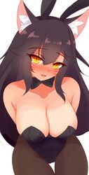 ahri ayatori big_breasts bunny_ears bunnysuit fox_ears league_of_legends riot_games solo solo_female rating:Questionable score:71 user:MoeMoeMoe