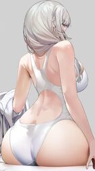 1girls 2022 ass ass_focus backboob breasts competition_swimsuit facing_away female female_only grey_hair hi_res hips huge_ass huge_breasts long_hair marushin_(denwa0214) mature_female milf mother one-piece_swimsuit side_ponytail slim_waist swimsuit thick_thighs thighs uzaki-chan_wa_asobitai! uzaki_tsuki white_swimsuit wide_hips rating:Questionable score:551 user:ZetaReborn