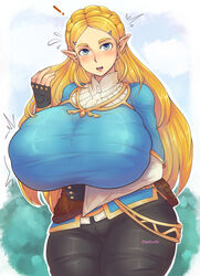 1girls alternate_body_type alternate_breast_size big_breasts blonde_hair breasts breath_of_the_wild busty clothed_female curvaceous curvy curvy_body curvy_female curvy_figure enormous_breasts female female_focus huge_breasts hylian large_breasts long_hair massive_breasts nintendo pinkkoffin plump pointy_ears princess_zelda the_legend_of_zelda thick_thighs thighs voluptuous zelda_(breath_of_the_wild) rating:Explicit score:314 user:Rancegropor