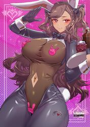 1girls alcohol animal_ears armwear bangs bare_breasts belly_button belly_button_piercing big_breasts black_gloves bodysuit breasts brown_hair bunny_ears bunny_girl bunny_tail bunnysuit curvaceous dark-skinned_female dark_skin ear_piercing ear_tuft earrings eyebrows_visible_through_hair eyeshadow female female_focus female_only front_view functionally_nude functionally_nude_female gloves hair_ornament hair_ribbon headwear highleg holding_object large_breasts legwear long_hair long_sleeves looking_at_viewer maid midriff navel navel_line nipple_bulge nipples original partially_nude particles_(artist) pasties red_eyes revealing_clothes reverse_bunnysuit ribbon ribbons see-through_clothing simple_background skimpy skimpy_clothes slim_waist smile sole_female solo solo_female solo_focus standing tagme thick_thighs thighs thunder_thighs tight_clothing transparent_clothing twintails waitress wide_hips rating:Explicit score:91 user:CalZone