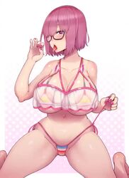 1girls 2022 abubu alternate_costume animated bikini bouncing_breasts breasts fate/grand_order fate_(series) fellatio_gesture female female_only glasses hair_over_one_eye heart-shaped_pupils hips huge_breasts jiggling_breasts kneeling live2d mash_kyrielight naughty_face no_sound official_alternate_costume open_mouth oral_invitation pink_hair purple_eyes short_hair shorter_than_30_seconds slim_waist solo striped_bikini suggestive_gesture suggestive_look swimsuit tagme thick_thighs thighs tongue tongue_out video wide_hips rating:Questionable score:616 user:ZetaReborn