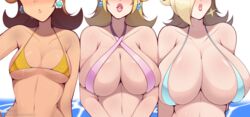 3girls big_lips bikini blonde_hair breast_envy breast_focus breast_size_difference brown_hair cleavage curvy female female_only head_out_of_frame huge_breasts large_breasts lips mario_(series) medium_breasts navel nintendo princess_daisy princess_peach princess_rosalina revealing_swimsuit stomach thick_lips upper_body zapklink rating:Explicit score:749 user:Zapklink