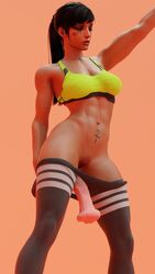 1girls 3d abs athletic big_breasts dark-skinned_female dark_skin egyptian egyptian_female facing_viewer fareeha_amari female female_only female_protagonist fit fit_female front_view horsecock horsecock_dildo large_breasts leggings overwatch panties_down pharah sex_toy solo sports_bra tanuking3d tattoo thick_thighs rating:Explicit score:61 user:Bleachbunny