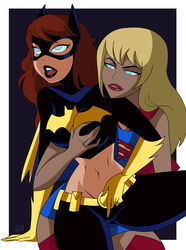 2d 2girls artist_signature ass_visible_through_thighs barbara_gordon batgirl batman:_the_animated_series batman_(series) big_breasts blonde_female blonde_hair blue_eyes breast_grab cameltoe crop_top dc_comics dcau female female_only ghostlessm grabbing_from_behind human human_only imminent_sex justice_league_unlimited kara_danvers kara_zor-el kryptonian light-skinned_female light_skin navel perky_breasts red_hair supergirl superheroine superman:_the_animated_series superman_(series) the_new_batman_adventures thick_thighs wide_hips yuri rating:Explicit score:243 user:Tronitrus