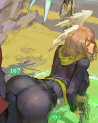 1boy 1girls 2022 absurd_res artist_signature ass ass_focus ass_shot bending_over bent_over black_clothing blonde_hair blue_eyes bodysuit bodysuit_and_jacket bodysuit_under_clothes breasts buttjob clothed cutesexyrobutts detailed_background dry_humping erection erection_under_clothes eunie_(xenoblade) female grinding head_wings hips hoodie huge_ass huge_breasts jacket male medium_hair naughty_face nintendo noah_(xenoblade) outdoors slim_waist smile teasing thick_thighs thighs tight_clothing tight_fit wide_hips xenoblade_(series) xenoblade_chronicles_3 rating:Explicit score:911 user:ZetaReborn