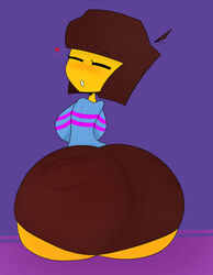 1girls big_ass big_breasts blush brown_hair bubble_ass bubble_butt female female_only flirting flirting_with_viewer frisk gigantic_ass huge_ass hyper_ass large_ass looking_at_viewer looking_back marioishere7 shorts toby_fox undertale undertale_(series) yellow_skin rating:Explicit score:58 user:Putridmoldyman