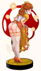 amiibo ass blue_eyes brown_hair crown dress dress_lift earrings female flower_earrings flowers garter_straps gloves high_heels leaning_forward mario_(series) nintendo orange_dress orange_high_heels orange_panties panties princess_daisy sarukaiwolf short_hair super_mario_bros. super_smash_bros. thighhighs thong rating:Questionable score:175 user:gusat