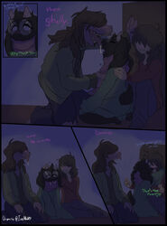 1boy 2girls anthro comic deltarune dialogue fan_colored fanmade female ffm_threesome flustered goat holding_partner horny kimbies214 kissing kris_(deltarune) large_tongue licking licking_partner lizard looking_pleasured male male/female middry ralsei ralsei_with_black_fur susie_(deltarune) text rating:Questionable score:89 user:líreas_♫