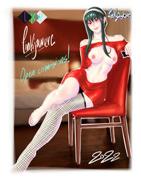 artist_name artist_request black_hair blush boobs breasts_out feet legwear linkjawerc long_hair looking_at_viewer nipples red_eyes red_lipstick revealing_clothes spy_x_family tagme tagme_(artist) yor_briar yor_forger rating:Explicit score:9 user:linkjawerc