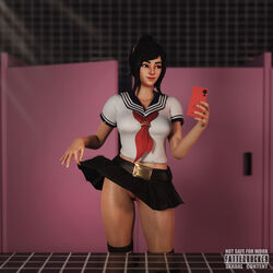 1girls 3d athletic athletic_female black_hair fatterrocker female female_focus female_only fortnite fortnite:_battle_royale light-skinned_female light_skin mirror mirror_selfie no_panties pussy pussy_peek sailor_uniform school_uniform schoolgirl selfie skirt skirt_lift tsuki_(fortnite) rating:Explicit score:49 user:Fatterrocker