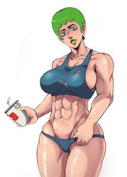 1girls abs alternate_version_available biceps big_breasts blue_thong breasts busty curvy dorkbum eye_contact female female_focus female_only foo_fighters green_eyes green_hair green_lips green_lipstick holding_container holding_object jojo's_bizarre_adventure large_breasts light-skinned_female light_skin lipstick looking_at_viewer muscular muscular_female pov_eye_contact ripped_clothing short_hair simple_background solo solo_female solo_focus sports_bra stone_ocean sweat sweatdrop sweatdrops sweating sweaty tagme thick_thighs thighs thong toned toned_female torn_clothes torn_clothing torn_topwear voluptuous white_background workout_clothes rating:Explicit score:31 user:InstantNoodulz