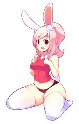 adorable breasts bunny_ears cute fiz fizintine panties pink_hair ponytail soft tagme thick_thighs thighhighs thighs white_background wholesome rating:Questionable score:77 user:Derpinasex