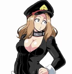 1girls 2d animated anime_style big_breasts breasts breasts_out camie_utsushimi cleavage female female_only hat latex lewdamone mp4 my_hero_academia nipples saku_ushi shiketsu_high_school_cap shorter_than_10_seconds shorter_than_30_seconds shounen_jump solo sound undressing video rating:Explicit score:1194 user:deleted8294