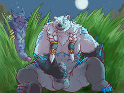 abs accessory anthro balls being_watched braided_hair canid canine canis claws digital_media_(artwork) duo erection feet foreskin fur fur_markings galrock gay genitals grass grey_body grey_fur hair hi_res league_of_legends looking_at_another male male/male male_anthro male_only mammal markings masturbation moon musclegut navel night outside pawpads penile penile_masturbation penis plant polar_bear red_eyes riot_games sitting sky star starry_sky teeth_showing toe_claws ursid ursine vein veiny_penis video_games volibear voyeur warwick white_body white_fur wolf yaoi rating:Explicit score:7 user:bot