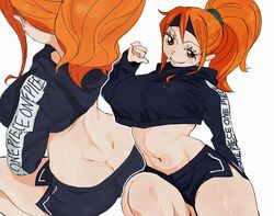 1girls ass ass_cleavage bare_midriff big_ass big_breasts breasts busty butt_crack crop_top curvy exposed_midriff eye_contact female female_focus female_only large_breasts light-skinned_female light_skin looking_at_viewer midriff nami navel one_piece orange_eyes orange_hair ponytail pov_eye_contact shorts simple_background smile smiling smiling_at_viewer solo solo_female solo_focus tagme voluptuous whoopsatro rating:Explicit score:103 user:InstantNoodulz