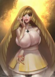 game_freak huge_breasts lusamine_(pokemon) milf nintendo pokemon pokemon_sm spiralnoww rating:Explicit score:62 user:thebooblover