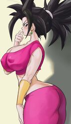 1girls 2022 ass ass_cleavage big_ass big_breasts black_hair breasts busty butt_crack cleavage clothing dragon_ball dragon_ball_super ear_piercing earrings female female_focus female_only female_saiyan fusion huge_breasts kefla large_breasts looking_at_viewer nipple_bulge nipples noblood piercing potara_earrings ryandomonica saiyan side_view solo thick_thighs thighs wide_hips yellow_background rating:Questionable score:190 user:Rex_Hollins